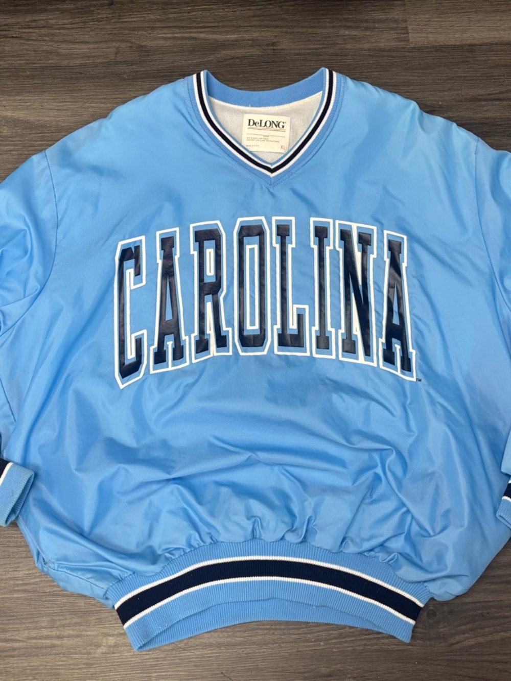 Vintage DeLong  North Carolina Tarheels Windbreaker Pullover - Carolina Blue XL